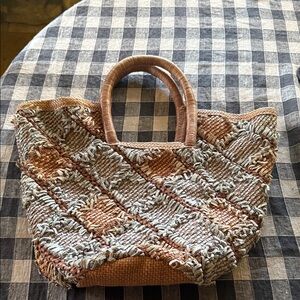 Paolo Masi Woven Brown and Gray Tote